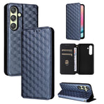 Custodia per telefono in pelle con texture a griglia cubica., For Samsung Galaxy S24 FE 5G, For Samsung Galaxy S24 Ultra 5G, For Samsung Galaxy S24+ 5G, For Samsung Galaxy S24 5G