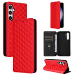Custodia per telefono in pelle con texture a griglia cubica., For Samsung Galaxy S23 FE 5G, For Samsung Galaxy S23 Ultra 5G, For Samsung Galaxy S23+ 5G, For Samsung Galaxy S23 5G
