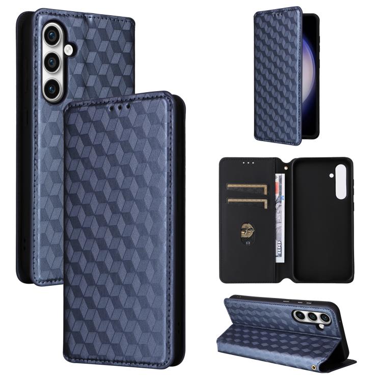 Custodia per telefono in pelle con texture a griglia cubica., For Samsung Galaxy S23 FE 5G, For Samsung Galaxy S23 Ultra 5G, For Samsung Galaxy S23+ 5G, For Samsung Galaxy S23 5G