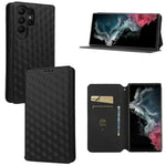 Custodia per telefono in pelle con texture a griglia cubica., For Samsung Galaxy S23 FE 5G, For Samsung Galaxy S23 Ultra 5G, For Samsung Galaxy S23+ 5G, For Samsung Galaxy S23 5G