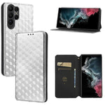 Custodia per telefono in pelle con texture a griglia cubica., For Samsung Galaxy S23 FE 5G, For Samsung Galaxy S23 Ultra 5G, For Samsung Galaxy S23+ 5G, For Samsung Galaxy S23 5G