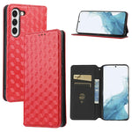Custodia per telefono in pelle con texture a griglia cubica., For Samsung Galaxy S23 FE 5G, For Samsung Galaxy S23 Ultra 5G, For Samsung Galaxy S23+ 5G, For Samsung Galaxy S23 5G