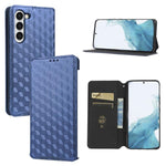 Custodia per telefono in pelle con texture a griglia cubica., For Samsung Galaxy S23 FE 5G, For Samsung Galaxy S23 Ultra 5G, For Samsung Galaxy S23+ 5G, For Samsung Galaxy S23 5G