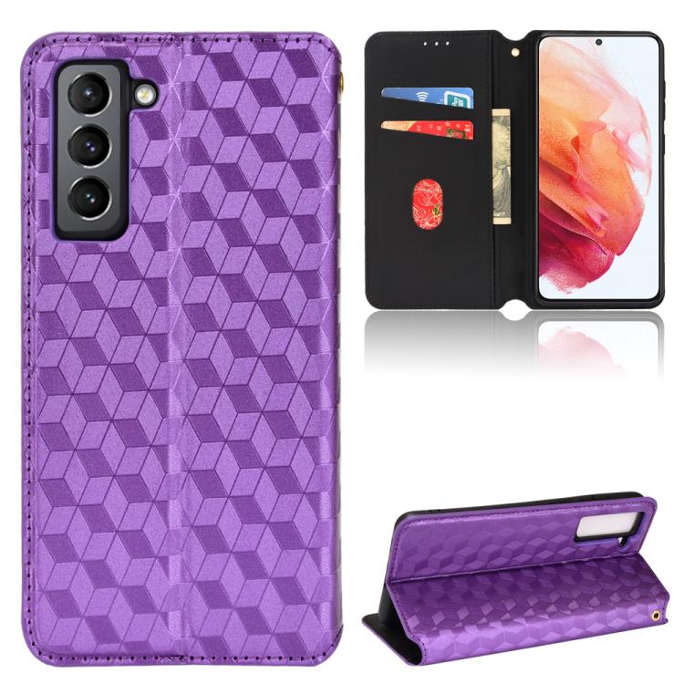 Custodia per telefono in pelle con texture a griglia cubica., For Samsung Galaxy S20 FE 2022 / 5G / 4G, For Samsung Galaxy S22 Ultra 5G, For Samsung Galaxy S22+ 5G, For Samsung Galaxy S22 5G
