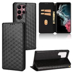 Custodia per telefono in pelle con texture a griglia cubica., For Samsung Galaxy S20 FE 2022 / 5G / 4G, For Samsung Galaxy S22 Ultra 5G, For Samsung Galaxy S22+ 5G, For Samsung Galaxy S22 5G