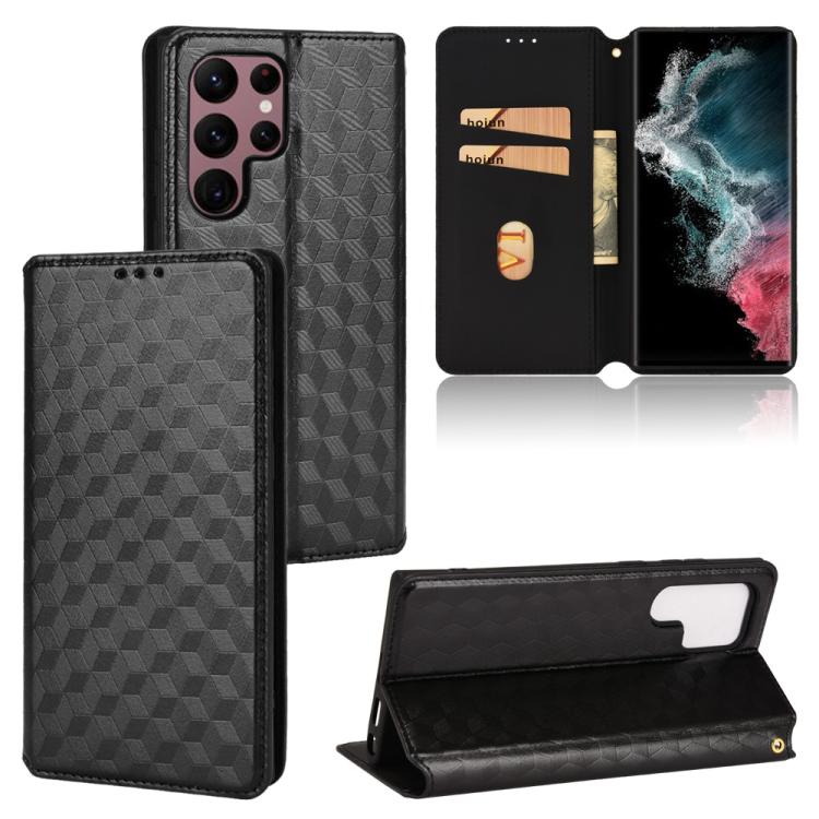 Custodia per telefono in pelle con texture a griglia cubica., For Samsung Galaxy S20 FE 2022 / 5G / 4G, For Samsung Galaxy S22 Ultra 5G, For Samsung Galaxy S22+ 5G, For Samsung Galaxy S22 5G