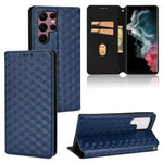 Custodia per telefono in pelle con texture a griglia cubica., For Samsung Galaxy S20 FE 2022 / 5G / 4G, For Samsung Galaxy S22 Ultra 5G, For Samsung Galaxy S22+ 5G, For Samsung Galaxy S22 5G
