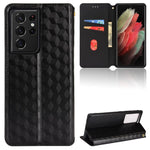 Custodia per telefono in pelle con texture a griglia cubica., For Samsung Galaxy S21 FE 5G, For Samsung Galaxy S21 5G, For Samsung Galaxy S21+ 5G, For Samsung Galaxy S21 Ultra 5G