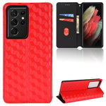 Custodia per telefono in pelle con texture a griglia cubica., For Samsung Galaxy S21 FE 5G, For Samsung Galaxy S21 5G, For Samsung Galaxy S21+ 5G, For Samsung Galaxy S21 Ultra 5G