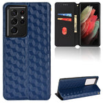 Custodia per telefono in pelle con texture a griglia cubica., For Samsung Galaxy S21 FE 5G, For Samsung Galaxy S21 5G, For Samsung Galaxy S21+ 5G, For Samsung Galaxy S21 Ultra 5G