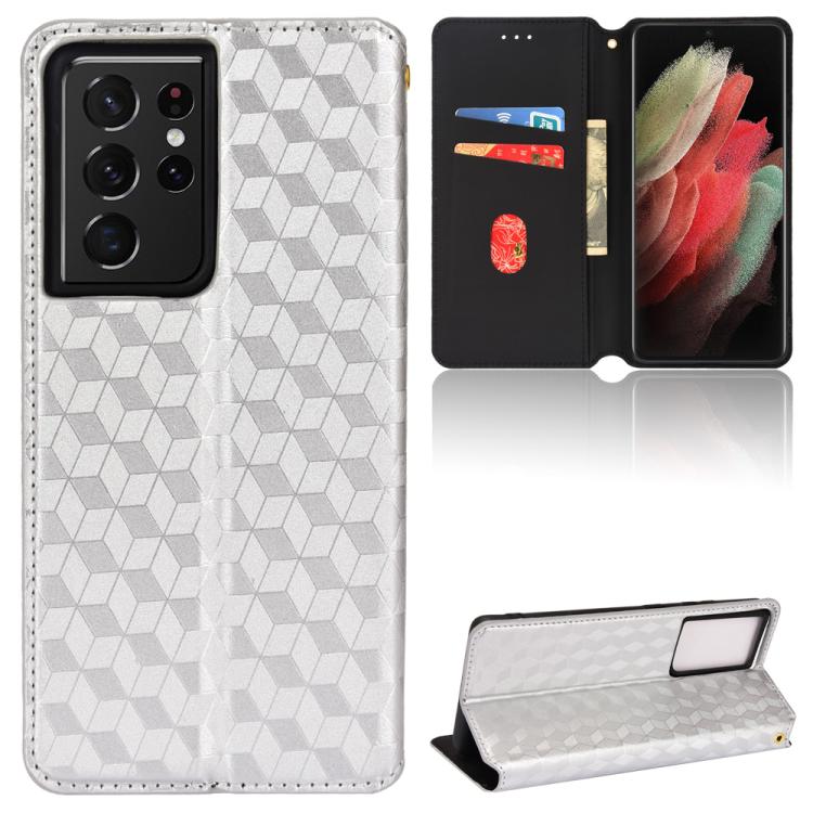 Custodia per telefono in pelle con texture a griglia cubica., For Samsung Galaxy S21 FE 5G, For Samsung Galaxy S21 5G, For Samsung Galaxy S21+ 5G, For Samsung Galaxy S21 Ultra 5G