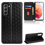 Custodia per telefono in pelle con texture a griglia cubica., For Samsung Galaxy S21 FE 5G, For Samsung Galaxy S21 5G, For Samsung Galaxy S21+ 5G, For Samsung Galaxy S21 Ultra 5G