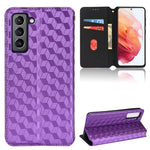 Custodia per telefono in pelle con texture a griglia cubica., For Samsung Galaxy S21 FE 5G, For Samsung Galaxy S21 5G, For Samsung Galaxy S21+ 5G, For Samsung Galaxy S21 Ultra 5G