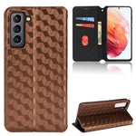 Custodia per telefono in pelle con texture a griglia cubica., For Samsung Galaxy S21 FE 5G, For Samsung Galaxy S21 5G, For Samsung Galaxy S21+ 5G, For Samsung Galaxy S21 Ultra 5G
