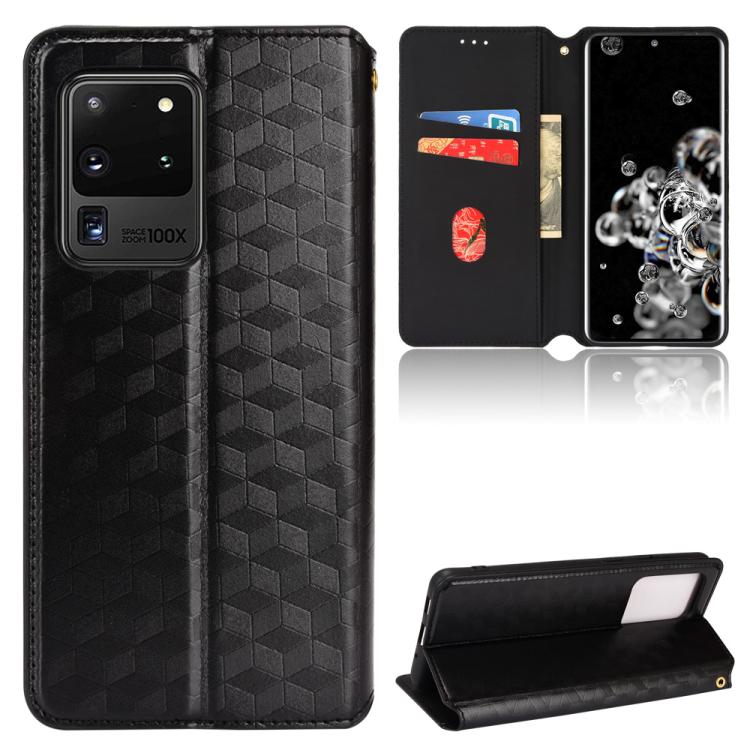 Custodia per telefono in pelle con texture a griglia cubica., For Samsung Galaxy S20 Ultra 5G, For Samsung Galaxy S20, For Samsung Galaxy S20+