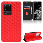 Custodia per telefono in pelle con texture a griglia cubica., For Samsung Galaxy S20 Ultra 5G, For Samsung Galaxy S20, For Samsung Galaxy S20+