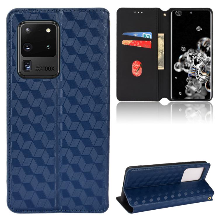 Custodia per telefono in pelle con texture a griglia cubica., For Samsung Galaxy S20 Ultra 5G, For Samsung Galaxy S20, For Samsung Galaxy S20+