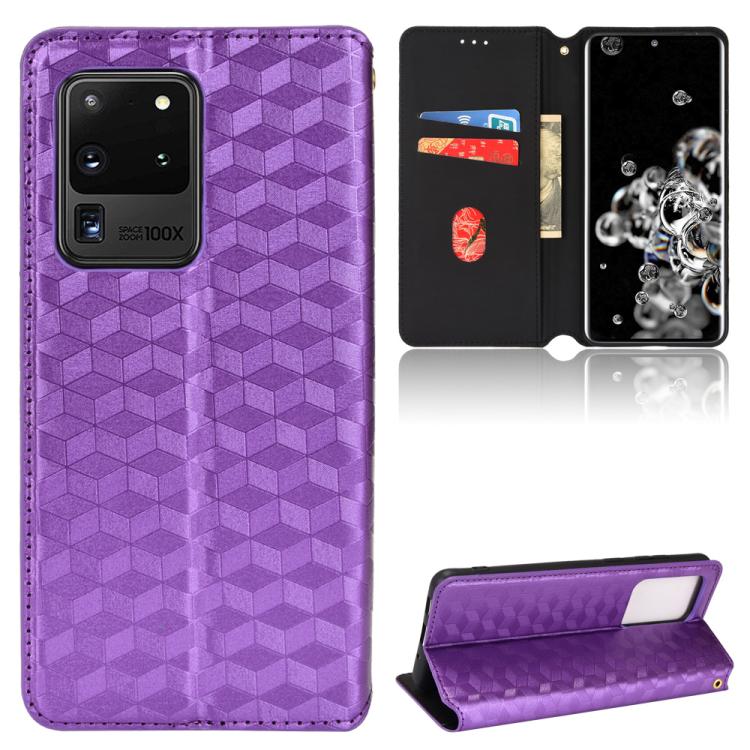 Custodia per telefono in pelle con texture a griglia cubica., For Samsung Galaxy S20 Ultra 5G, For Samsung Galaxy S20, For Samsung Galaxy S20+