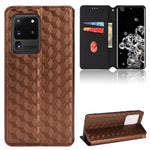 Custodia per telefono in pelle con texture a griglia cubica., For Samsung Galaxy S20 Ultra 5G, For Samsung Galaxy S20, For Samsung Galaxy S20+