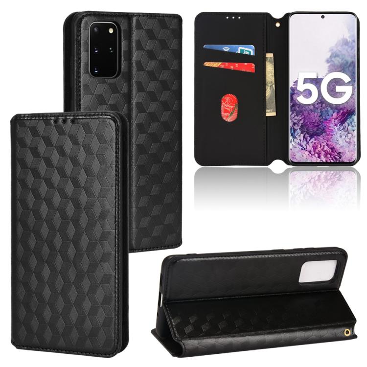 Custodia per telefono in pelle con texture a griglia cubica., For Samsung Galaxy S20 Ultra 5G, For Samsung Galaxy S20, For Samsung Galaxy S20+