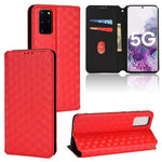Custodia per telefono in pelle con texture a griglia cubica., For Samsung Galaxy S20 Ultra 5G, For Samsung Galaxy S20, For Samsung Galaxy S20+