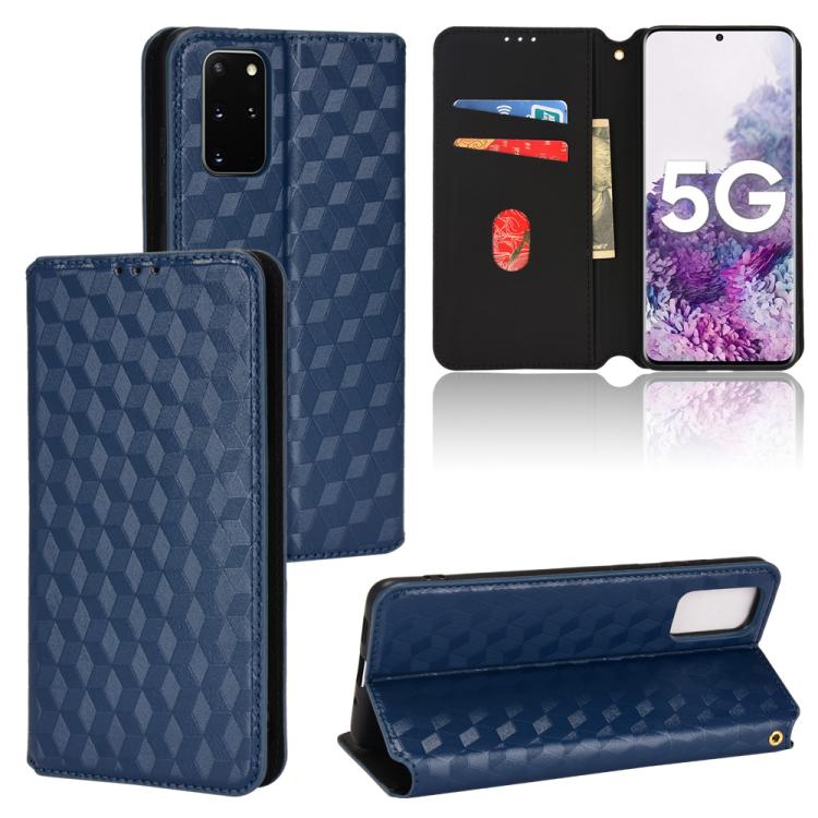 Custodia per telefono in pelle con texture a griglia cubica., For Samsung Galaxy S20 Ultra 5G, For Samsung Galaxy S20, For Samsung Galaxy S20+