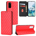 Custodia per telefono in pelle con texture a griglia cubica., For Samsung Galaxy S20 Ultra 5G, For Samsung Galaxy S20, For Samsung Galaxy S20+