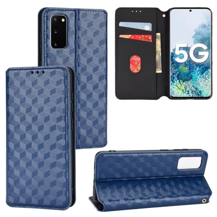 Custodia per telefono in pelle con texture a griglia cubica., For Samsung Galaxy S20 FE 2022 / 5G / 4G, For Samsung Galaxy S22 Ultra 5G, For Samsung Galaxy S22+ 5G, For Samsung Galaxy S22 5G
