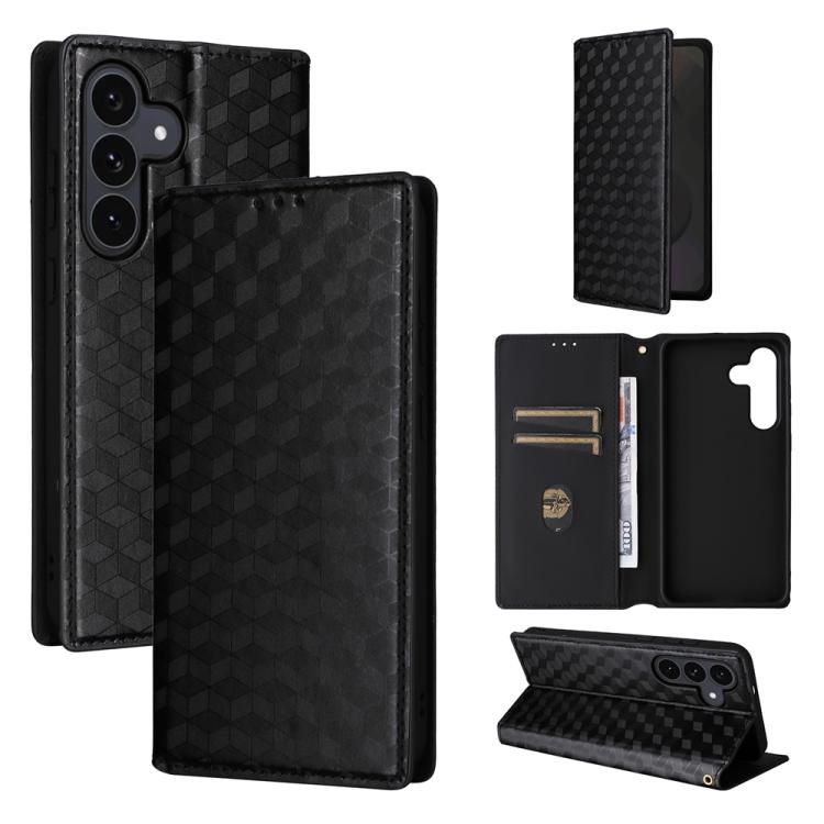 Custodia per telefono in pelle con texture a griglia cubica., For Samsung Galaxy S26+ 5G, For Samsung Galaxy S26 Ultra 5G, For Samsung Galaxy S26 5G, For Samsung Galaxy S25 FE 5G