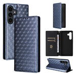 Custodia per telefono in pelle con texture a griglia cubica., For Samsung Galaxy S26+ 5G, For Samsung Galaxy S26 Ultra 5G, For Samsung Galaxy S26 5G, For Samsung Galaxy S25 FE 5G