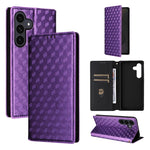 Custodia per telefono in pelle con texture a griglia cubica., For Samsung Galaxy S26+ 5G, For Samsung Galaxy S26 Ultra 5G, For Samsung Galaxy S26 5G, For Samsung Galaxy S25 FE 5G