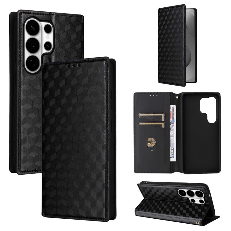 Custodia per telefono in pelle con texture a griglia cubica., For Samsung Galaxy S26+ 5G, For Samsung Galaxy S26 Ultra 5G, For Samsung Galaxy S26 5G, For Samsung Galaxy S25 FE 5G