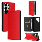 Custodia per telefono in pelle con texture a griglia cubica., For Samsung Galaxy S26+ 5G, For Samsung Galaxy S26 Ultra 5G, For Samsung Galaxy S26 5G, For Samsung Galaxy S25 FE 5G