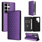 Custodia per telefono in pelle con texture a griglia cubica., For Samsung Galaxy S26+ 5G, For Samsung Galaxy S26 Ultra 5G, For Samsung Galaxy S26 5G, For Samsung Galaxy S25 FE 5G