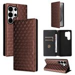 Custodia per telefono in pelle con texture a griglia cubica., For Samsung Galaxy S26+ 5G, For Samsung Galaxy S26 Ultra 5G, For Samsung Galaxy S26 5G, For Samsung Galaxy S25 FE 5G
