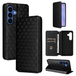 Custodia per telefono in pelle con texture a griglia cubica., For Samsung Galaxy S26+ 5G, For Samsung Galaxy S26 Ultra 5G, For Samsung Galaxy S26 5G, For Samsung Galaxy S25 FE 5G