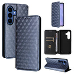 Custodia per telefono in pelle con texture a griglia cubica., For Samsung Galaxy S26+ 5G, For Samsung Galaxy S26 Ultra 5G, For Samsung Galaxy S26 5G, For Samsung Galaxy S25 FE 5G