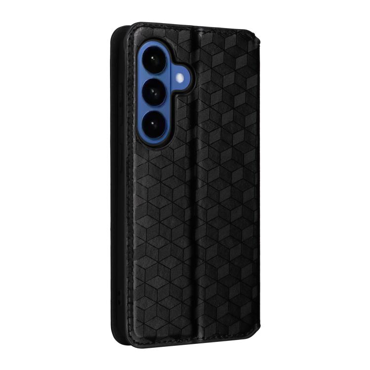 Custodia per telefono in pelle con texture a griglia cubica., For Samsung Galaxy S26+ 5G, For Samsung Galaxy S26 Ultra 5G, For Samsung Galaxy S26 5G, For Samsung Galaxy S25 FE 5G