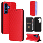 Custodia per telefono in pelle con texture a griglia cubica., For Samsung Galaxy S26+ 5G, For Samsung Galaxy S26 Ultra 5G, For Samsung Galaxy S26 5G, For Samsung Galaxy S25 FE 5G