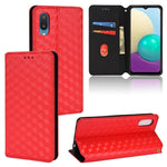 Custodia per telefono in pelle con texture a griglia cubica., For Samsung Galaxy A22 5G, For Samsung Galaxy A32 4G, For Samsung Galaxy A02 / M02, For Samsung Galaxy A72