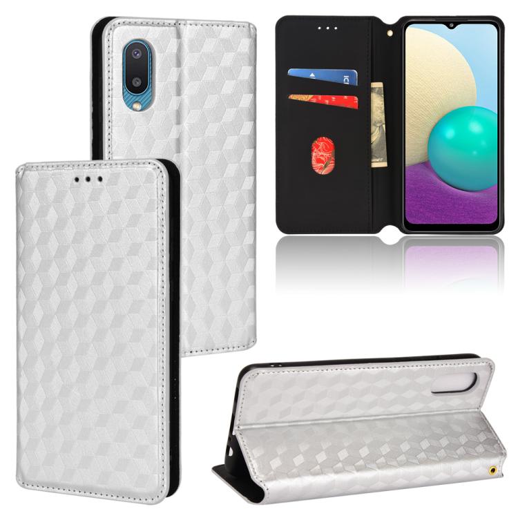 Custodia per telefono in pelle con texture a griglia cubica., For Samsung Galaxy A22 5G, For Samsung Galaxy A32 4G, For Samsung Galaxy A02 / M02, For Samsung Galaxy A72