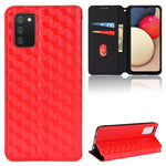 Custodia per telefono in pelle con texture a griglia cubica., For Samsung Galaxy A52 4G / 5G / A52s 5G, For Samsung Galaxy A12 / A12 Nacho / M12, For Samsung Galaxy A02s / A03s 164.2mm, For Samsung Galaxy A22 5G Japan Version