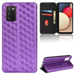 Custodia per telefono in pelle con texture a griglia cubica., For Samsung Galaxy A52 4G / 5G / A52s 5G, For Samsung Galaxy A12 / A12 Nacho / M12, For Samsung Galaxy A02s / A03s 164.2mm, For Samsung Galaxy A22 5G Japan Version
