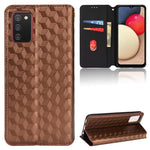 Custodia per telefono in pelle con texture a griglia cubica., For Samsung Galaxy A52 4G / 5G / A52s 5G, For Samsung Galaxy A12 / A12 Nacho / M12, For Samsung Galaxy A02s / A03s 164.2mm, For Samsung Galaxy A22 5G Japan Version