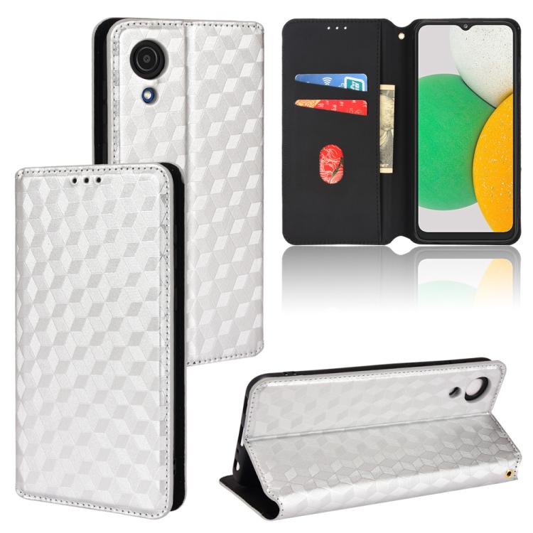 Custodia per telefono in pelle con texture a griglia cubica., For Samsung Galaxy A13 5G / A04s, For Samsung Galaxy A53 5G, For Samsung Galaxy A73 5G, For Samsung Galaxy A03 Core