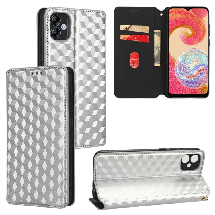 Custodia per telefono in pelle con texture a griglia cubica., For Samsung Galaxy A23 4G / 5G / F23 / M23, For Samsung Galaxy A04e / M04 / F04, For Samsung Galaxy A14 4G / 5G, For Samsung Galaxy A24 5G