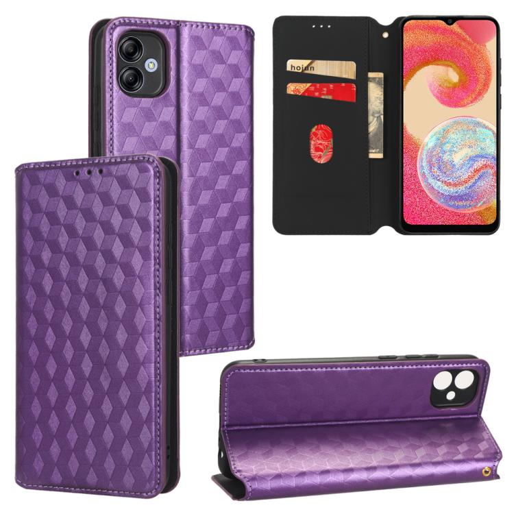 Custodia per telefono in pelle con texture a griglia cubica., For Samsung Galaxy A23 4G / 5G / F23 / M23, For Samsung Galaxy A04e / M04 / F04, For Samsung Galaxy A14 4G / 5G, For Samsung Galaxy A24 5G