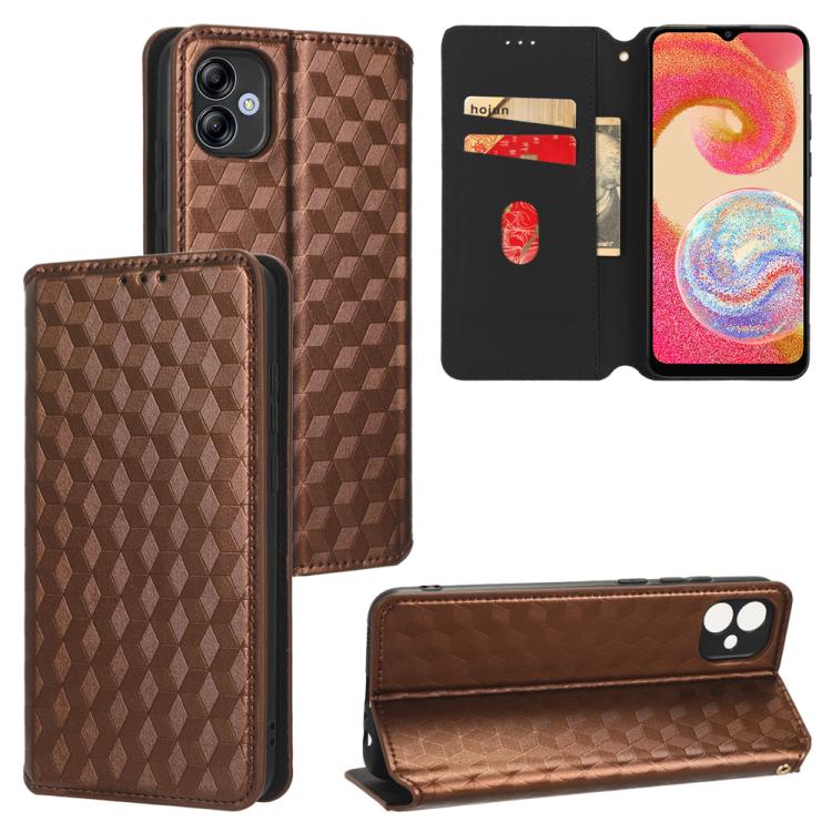 Custodia per telefono in pelle con texture a griglia cubica., For Samsung Galaxy A23 4G / 5G / F23 / M23, For Samsung Galaxy A04e / M04 / F04, For Samsung Galaxy A14 4G / 5G, For Samsung Galaxy A24 5G