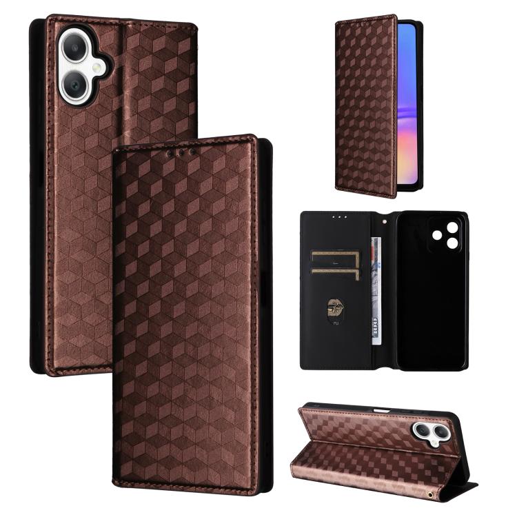 Custodia per telefono in pelle con texture a griglia cubica., For Samsung Galaxy A07 4G / 5G, For Samsung Galaxy A06 4G / 5G, For Samsung Galaxy A56 5G / A36 5G, For Samsung Galaxy A26 5G