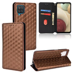 Custodia per telefono in pelle con texture a griglia cubica., For Samsung Galaxy A52 4G / 5G / A52s 5G, For Samsung Galaxy A12 / A12 Nacho / M12, For Samsung Galaxy A02s / A03s 164.2mm, For Samsung Galaxy A22 5G Japan Version